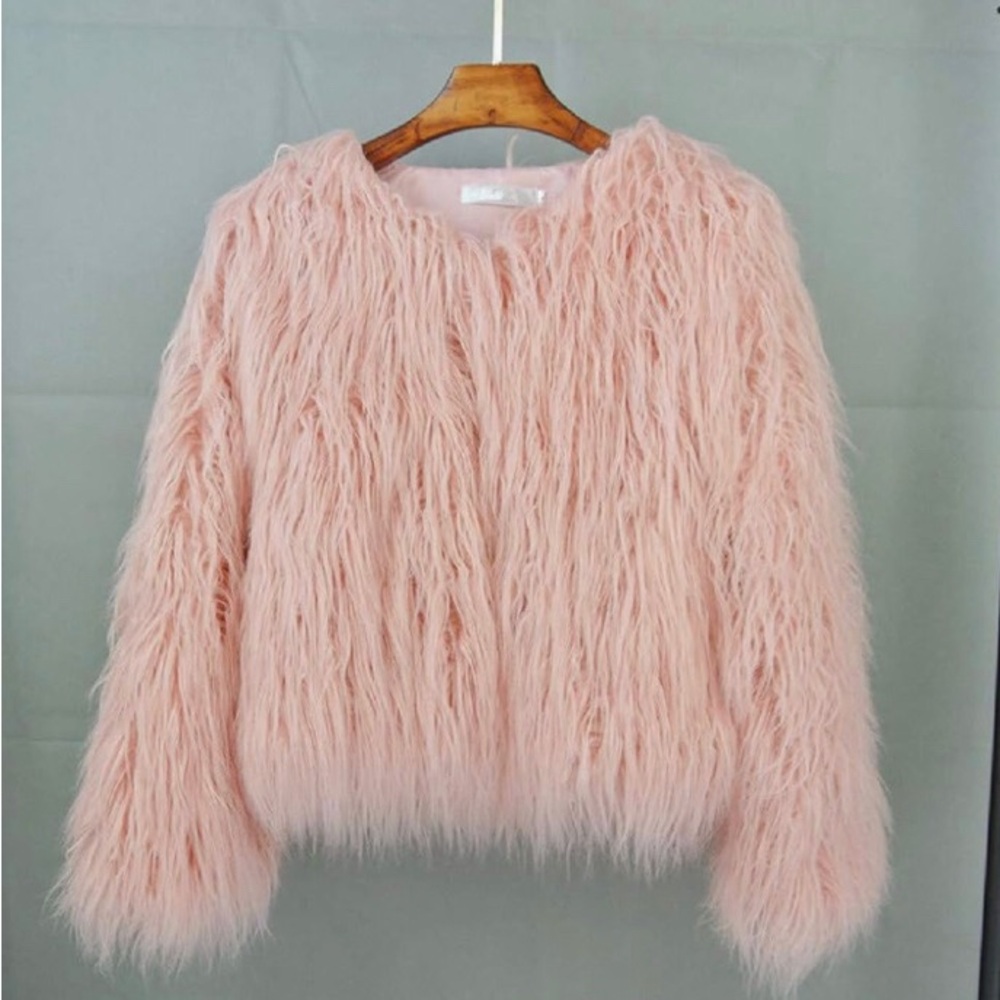 Ballet slipper fur jacket